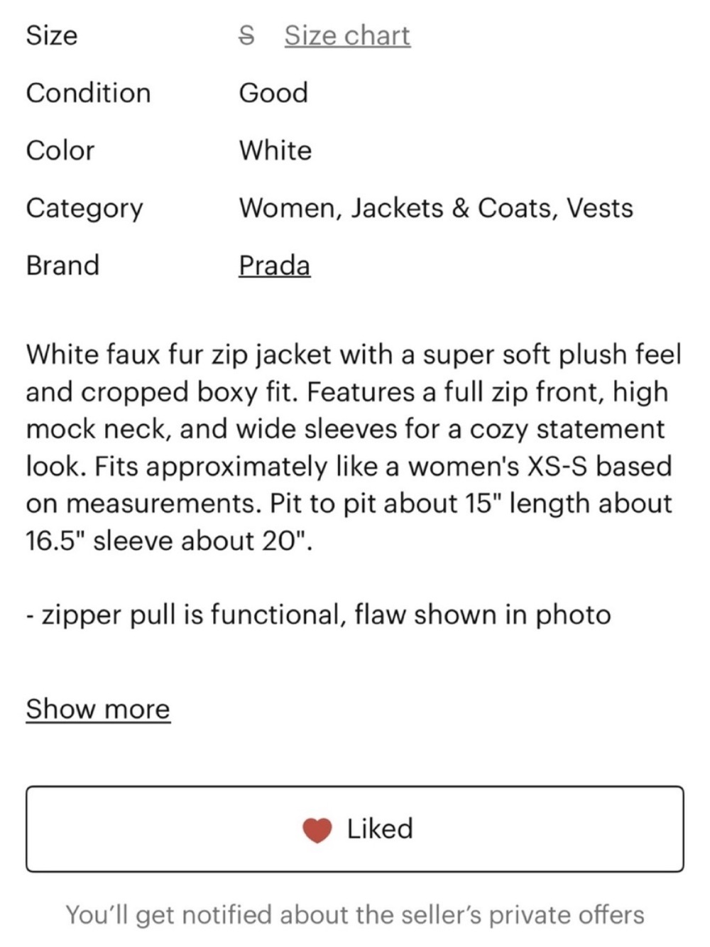 Prada white faux fur jacket - Picture 11 of 16